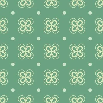 Clover leaves seamless vector pattern. Floral print. Stock Illustration