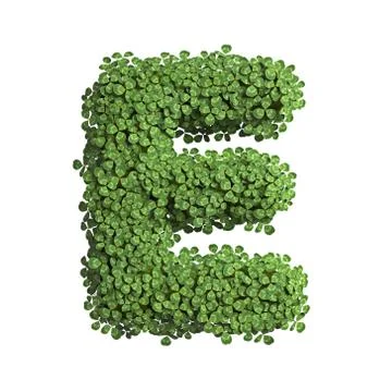 Clover letter E - Capital 3d spring font - suitable for Nature, ecology or en Stock Illustration