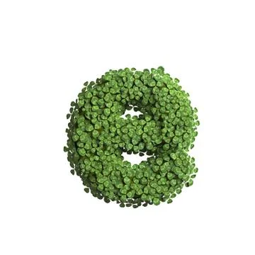 Clover letter E - Lower-case 3d spring font - Suitable for Nature, ecology or Stock Illustration