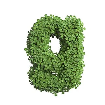 Clover letter G - Small 3d spring font - Suitable for Nature, ecology or envi Stock Illustration