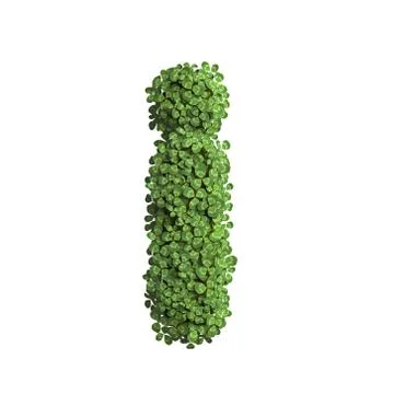 Clover letter I - Small 3d spring font - Suitable for Nature, ecology or envi Stock Illustration