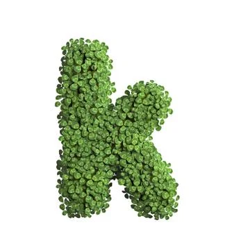 Clover letter K - Small 3d spring font - Suitable for Nature, ecology or envi Stock Illustration