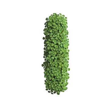 Clover letter L - Lowercase 3d spring font - Suitable for Nature, ecology or Stock Illustration