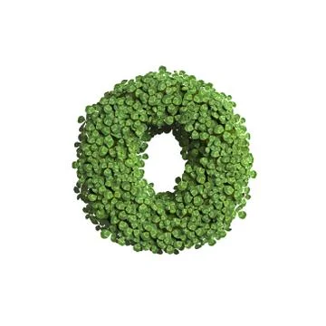 Clover letter O - Small 3d spring font - Suitable for Nature, ecology or envi Stock Illustration