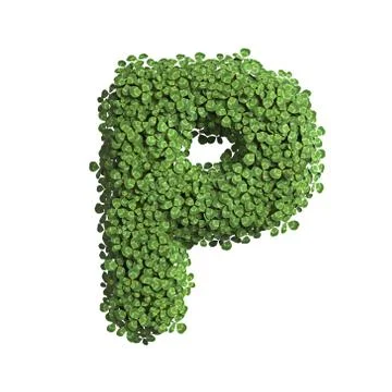 Clover letter P - Upper-case 3d spring font - suitable for Nature, ecology or Stock-Illustration