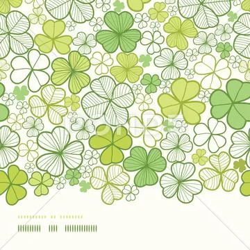 Clover line art horizontal decor seamless pattern background Stock Illustration