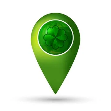 Clover location icon Stock Illustration