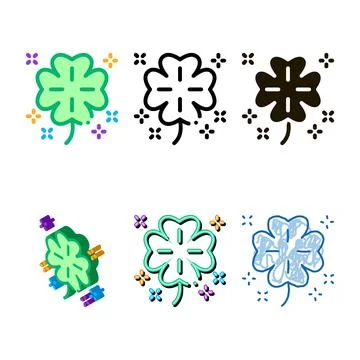 Clover looks icon vector outline Stockillustratie