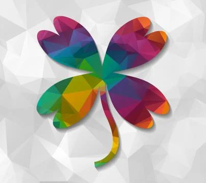 Clover low poly イラスト素材