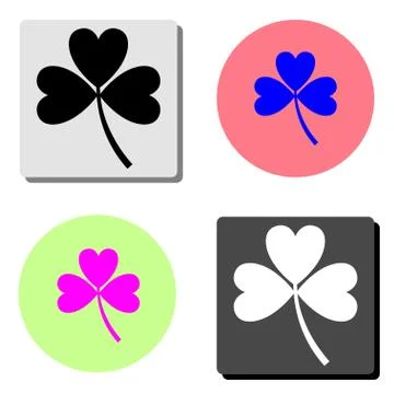 Clover lucky leaf. flat vector icon Stock Illustration