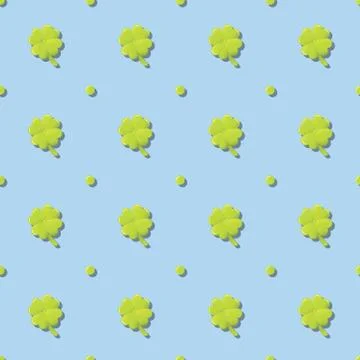 Clover Lucky Leaf Pattern Background Stock Illustration