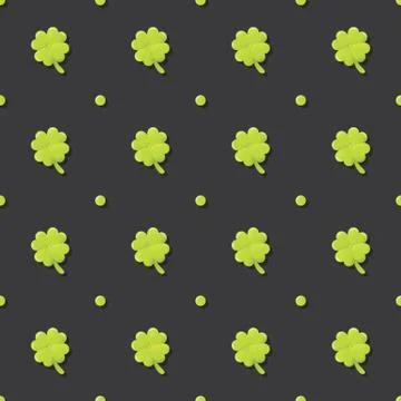 Clover Lucky Leaf Saint Patricks Day Pattern Stock Illustration