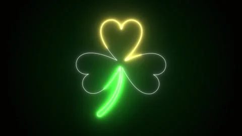 Clover Neon Light Stock Footage 301644878