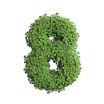 Clover number 8 -  3d spring digit - Suitable for Nature, ecology or environm Stock-Illustration