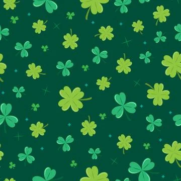 Clover pattern background. Vector in green colors. Illustrazione stock