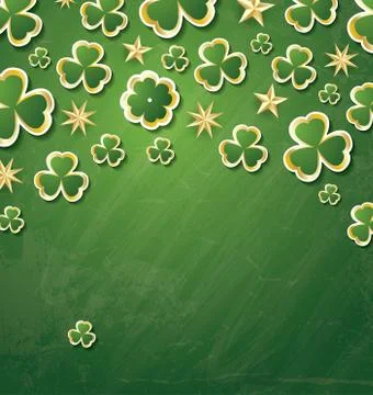 Clover Pattern for St. Patrick's Day with Copy Space. Stock Illustration
