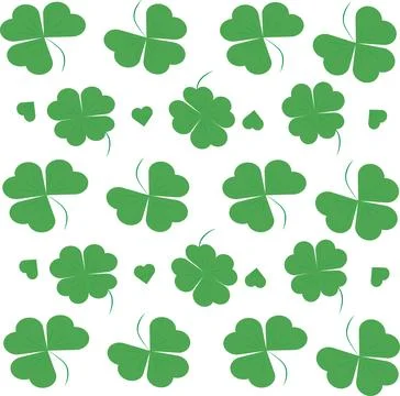 A clover pattern for St. Patrick's Day. A chaotic pattern of clover with thre Stock Illustration