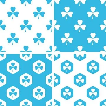 Clover patterns set Stock Illustration