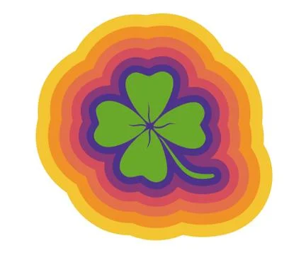 Clover with rainbow lines. Иллюстрация