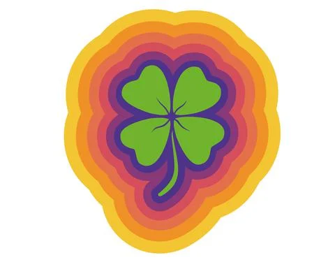 Clover with rainbow lines Stock Illustration