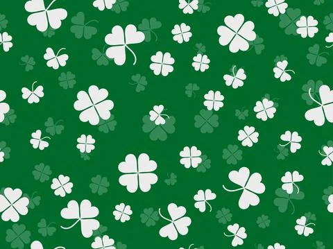 Clover seamless pattern for Saint Patrick's Day. Four-leafed and three-leafed イラスト素材