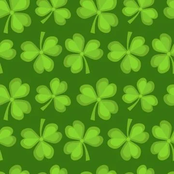 Clover seamless pattern. St. Patricks Day endless repeated backdrop, textur.. Stock Illustration