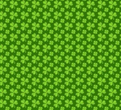 Clover seamless pattern. St. Patricks Day endless repeated backdrop, textur.. Stock Illustration