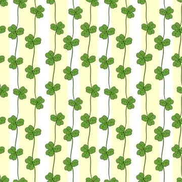 Clover seamless pattern. Vector textile design. Nature print with clover orna Stock Illustration