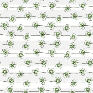Clover seamless pattern. Vector textile or wrapping paper design. Nature back Stock Illustration