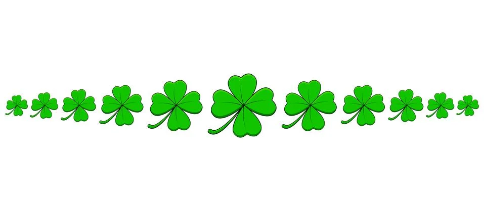 Clover, shamrock divider. Vector border design. Holiday pattern for st. patri Stock Illustration