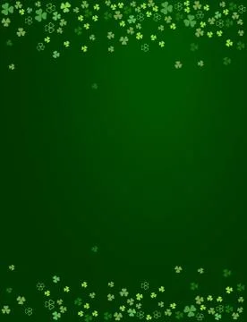 Clover shamrock leaves isolated on dark green background. Abstract St. Patric Stock Illustration