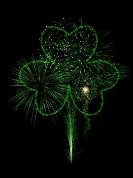Clover shaped fireworks Stock Illustration