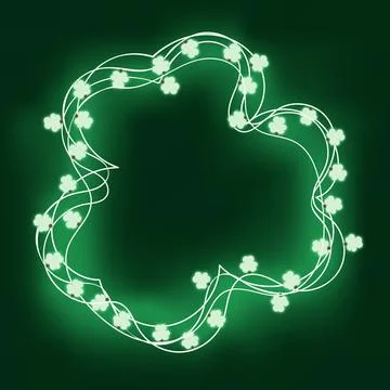 Clover shaped frame with space for text. St. Patrick's Day illustration. Stock Illustration