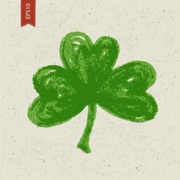 Clover sign on paper texture. vector, eps10 イラスト素材