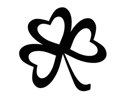 Clover with three leaves - vector black and white symbol for logo or pictogram. Stock-Illustration