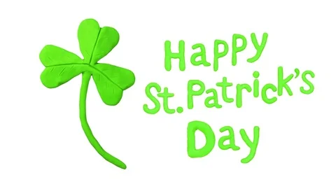 Clover Title Happy St. Patrick's day with clover. Alpha matte. 4K Vídeo Stock 72659200