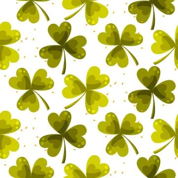 Clover trefoil leaf seamless vector pattern Illustrazione stock