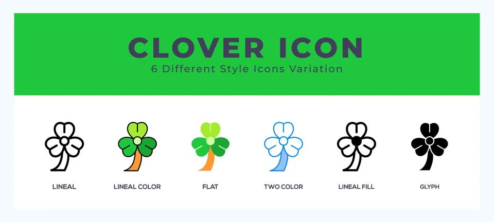 Clover vector icons designed. icon symbol set. Illustrazione stock