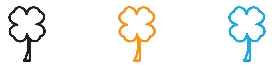 Clover vector logo set collection for web app ui Stock Illustration