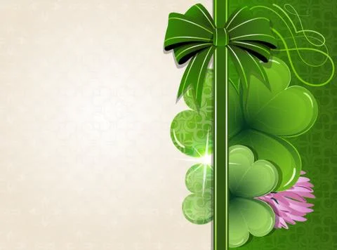 Clover on vintage background Stock Illustration