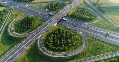 Cloverleaf interchange Stock Footage 90666056