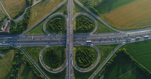 Cloverleaf interchange Stock Footage 90667249