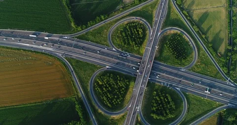 Cloverleaf interchange Stock Footage 90667503