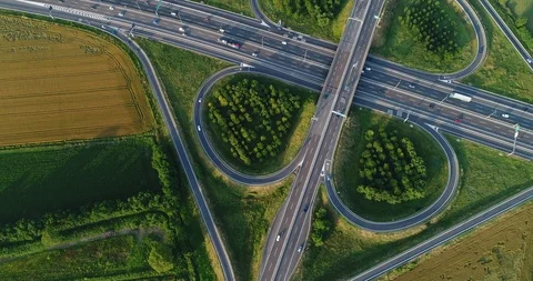 Cloverleaf interchange Stock Footage 90668496