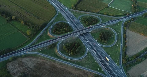 Cloverleaf interchange Stock Footage 115697094