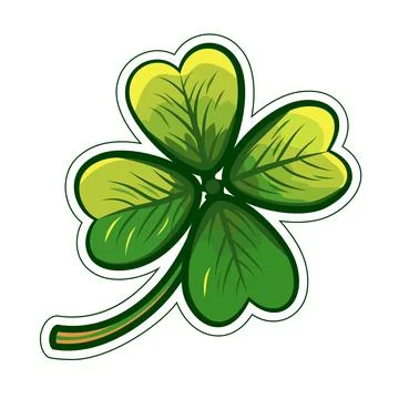 Cloverleaf stalk in the form of a sticker Stock Illustration