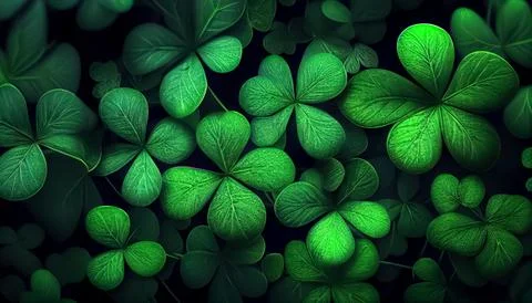 Clovers background St Patricks Day a day of pride for Ireland generated ai Stock Illustration