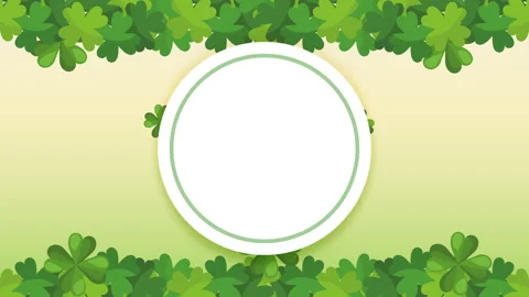 Clovers in circular frame animation Stock Footage 233942206