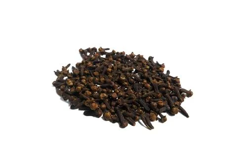 Cloves or cengkeh on white background, are used as a spicy cooking spice in.. Stock Photos