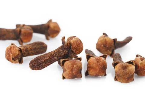 Cloves on white background Foto stock